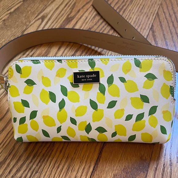 Kate Spade Leather Lemon Lime πβπ© π Print Belt Bag Fanny Pack sz L/XL NWT - Picture 6 of 9
